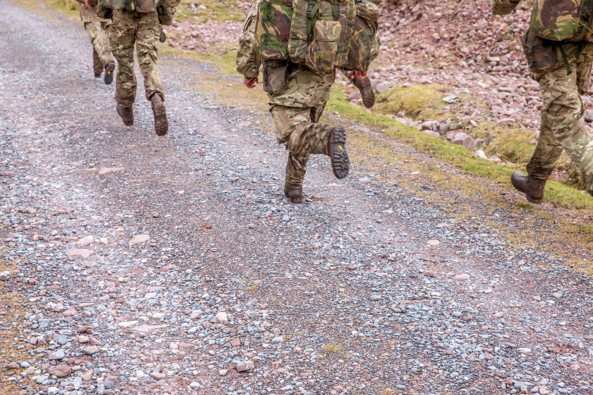 British army soldiers on training exercise