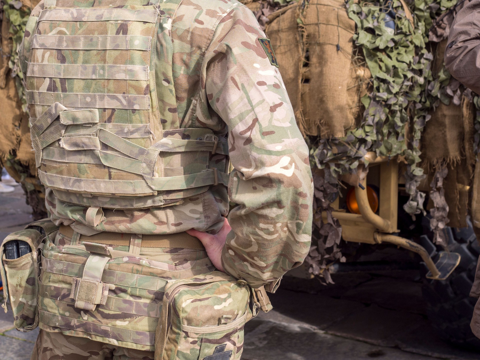 Soldier in Camouflage standing